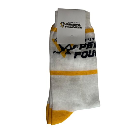 Pittsburgh Penguins Foundation Cotton Socks White Size Youth Large New - Picture 1 of 5